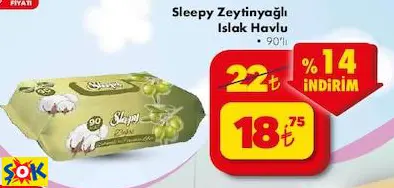 SLEEPY ZEYTİNYAĞLI ISLAK HAVLU